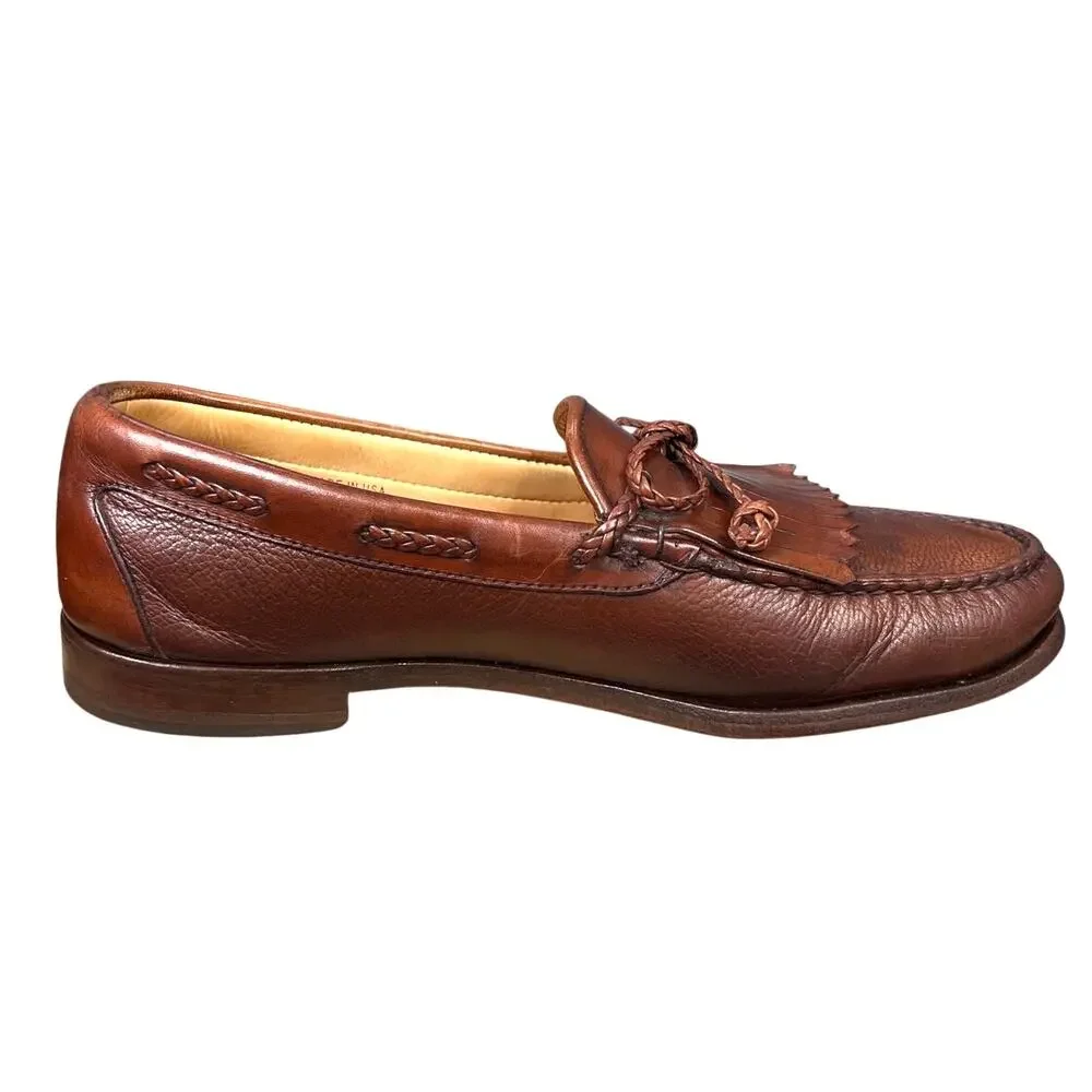 Vintage Allen Edmonds Nottingham Brown Kiltie Bow Loafers Size 8 D
